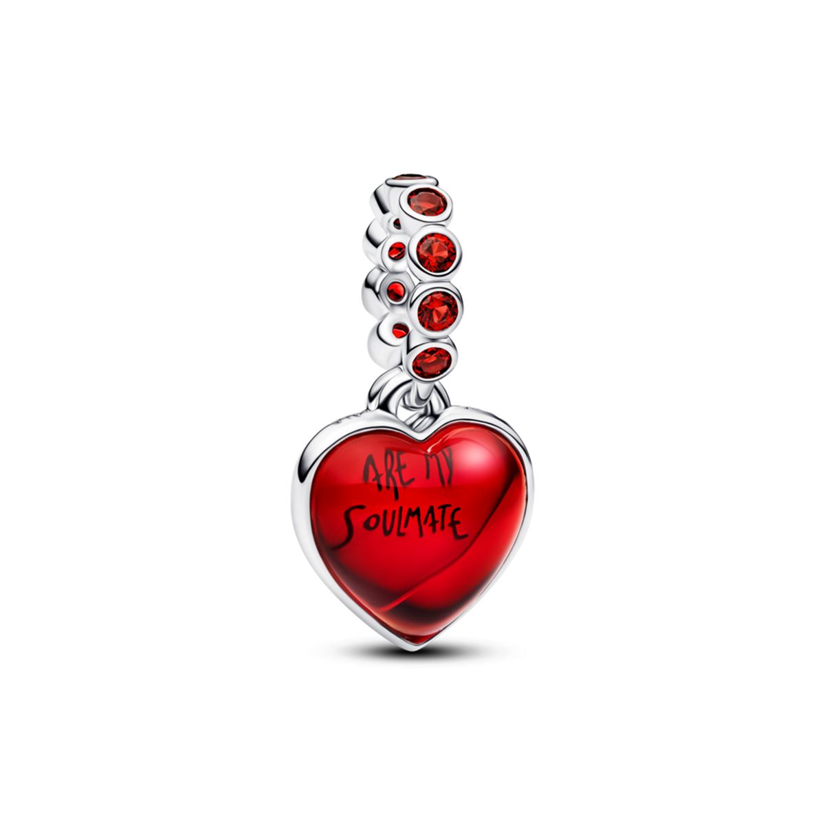 PANDORA - Charm COLGANTE DOBLE CORAZÓN ROJO