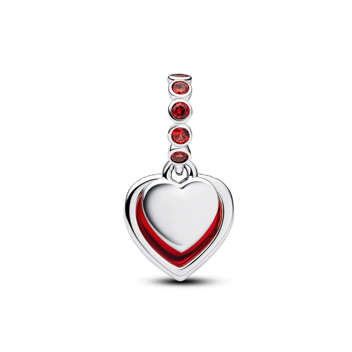 PANDORA - Charm COLGANTE DOBLE CORAZÓN ROJO