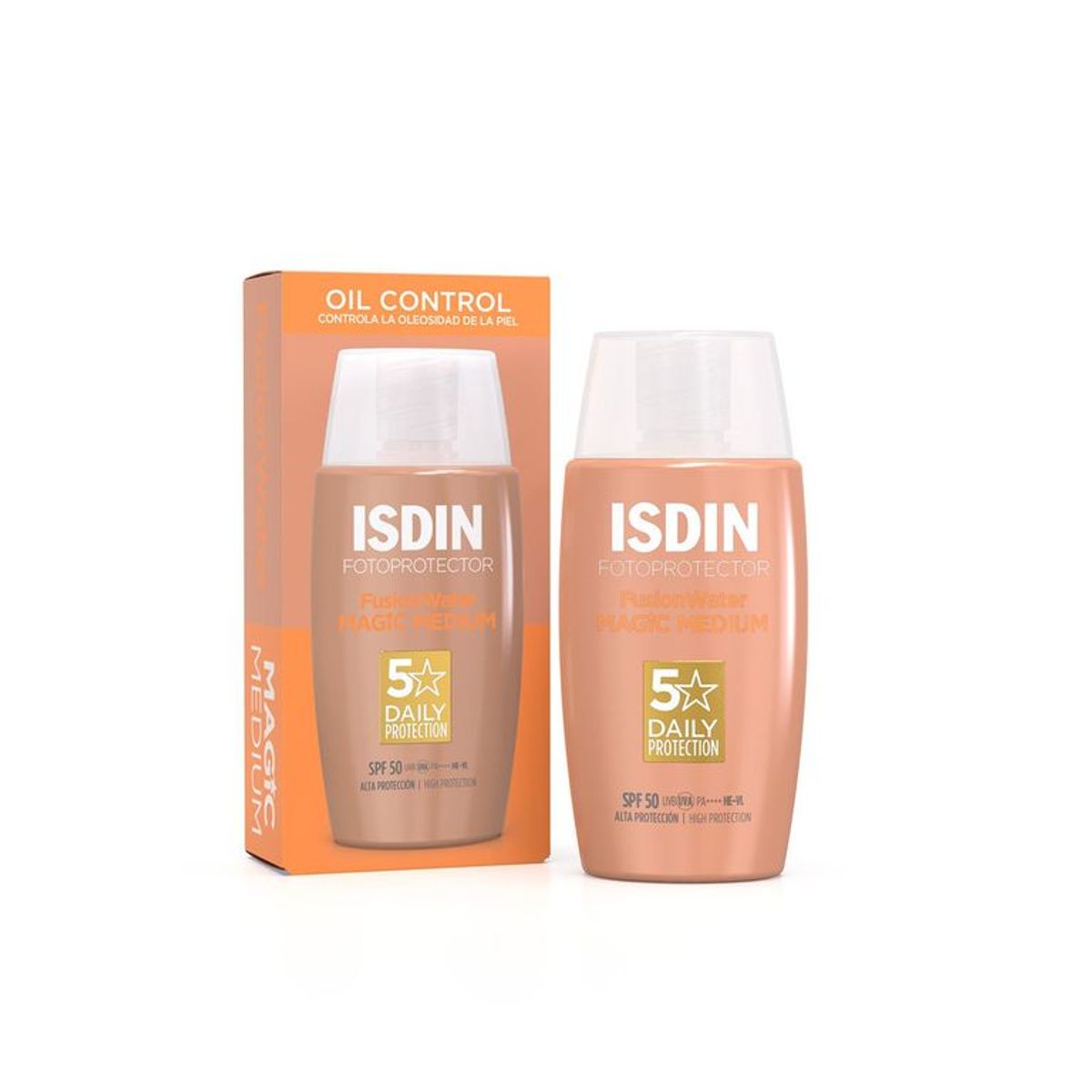 ISDIN - Fotoprotector Fwater Magic Color Medium Spf50 Isdin para Todo tipo de piel 50 ml
