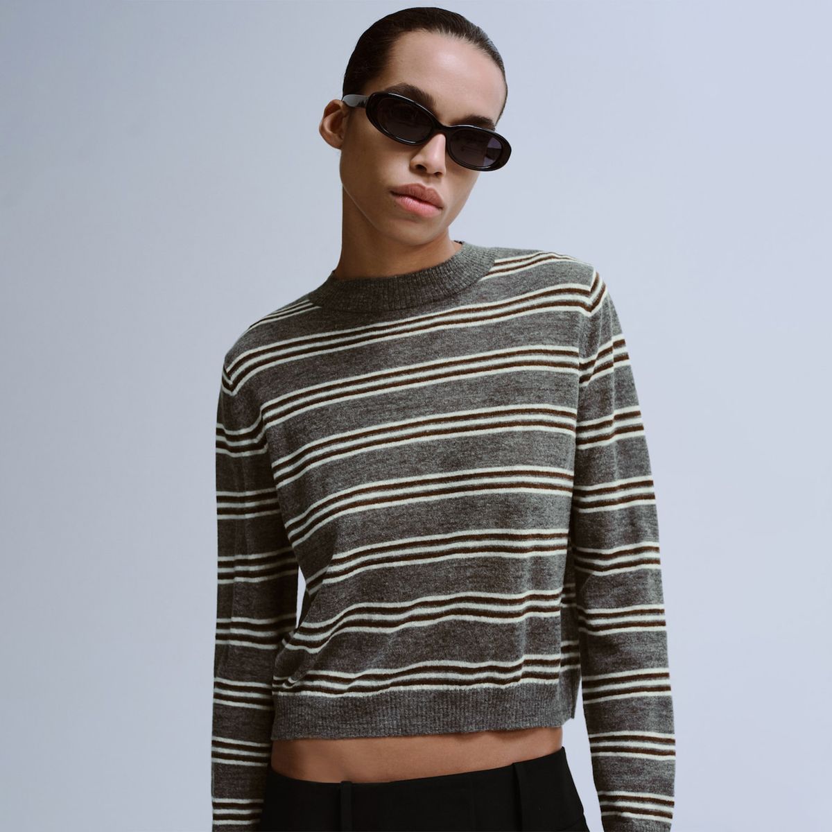 MANGO - Saco Mujer de Rayas Mango 