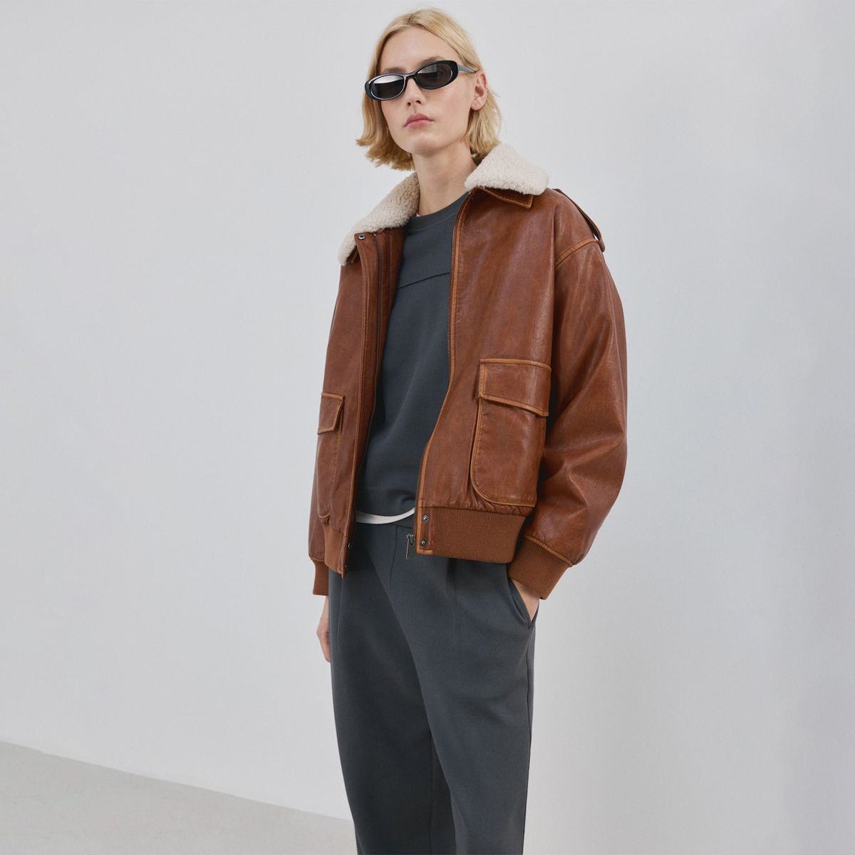 MANGO - Pantalón Recto Mujer Tiro alto Mango