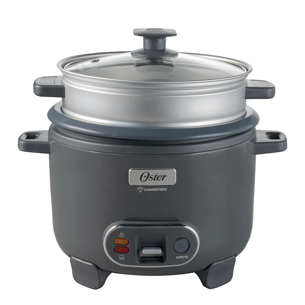 LG - Olla arrocera Oster  3 en 1, de 10 Tazas de Capacidad, con Función de Sofrito, Vaporera, Recubrimiento Antiadherente DiamondForce 1,8 lts