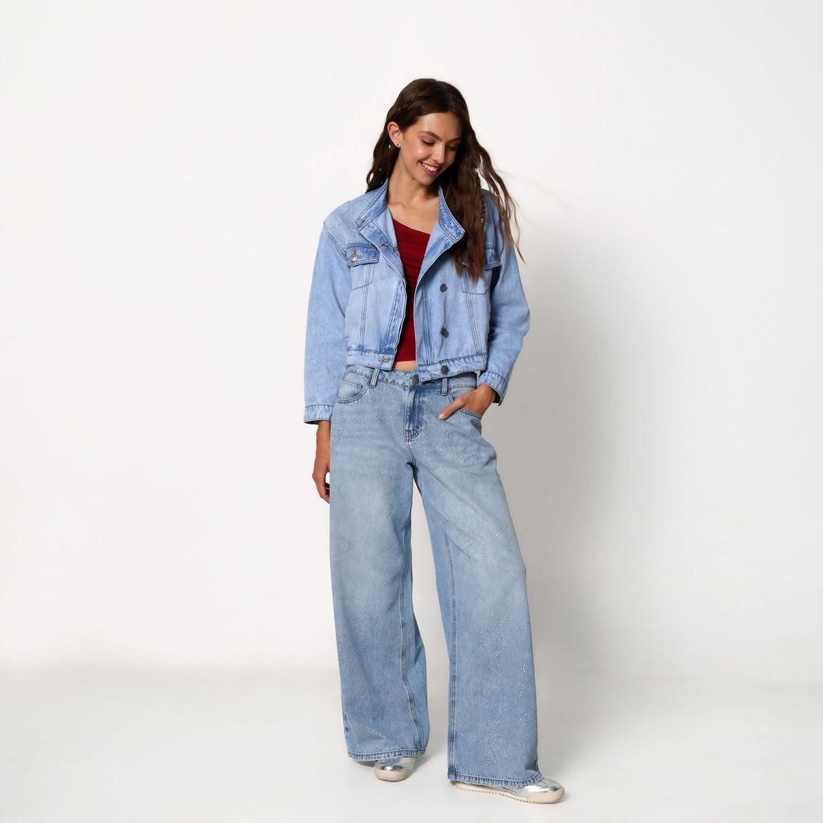 ARIA VEGA X FALABELLA - Chaqueta de Jean con Brillantes Aria Vega X Falabella