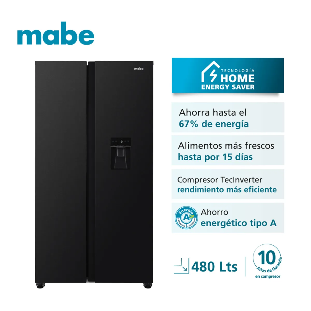 MABE - Nevecón MABE 439 lt Netos MSL480LMLPS0