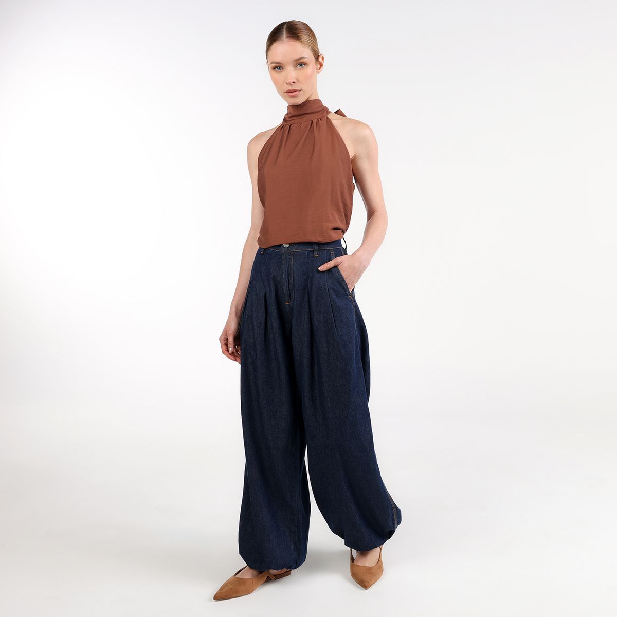 BASEMENT - Jean Balloon Mujer Tiro Medio Basement