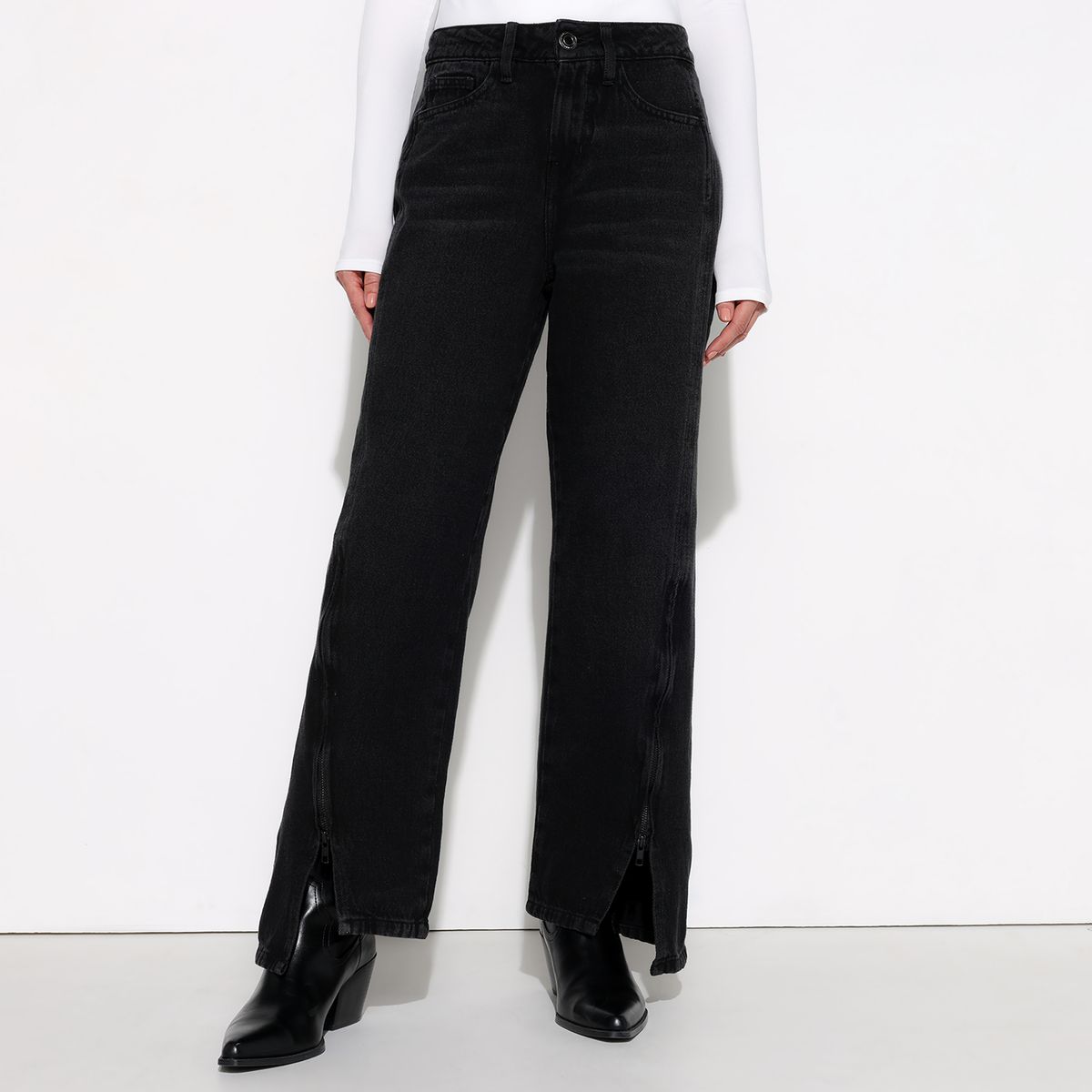 BASEMENT - Jean Recto Mujer Tiro Medio Basement