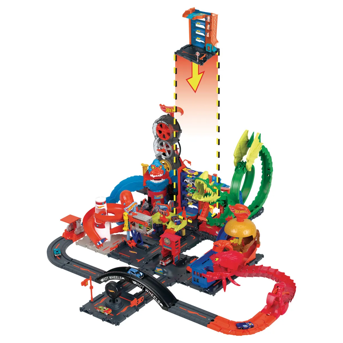 HOT WHEELS - Hot Wheels City Pista Downtown con Auto 1:64 4+