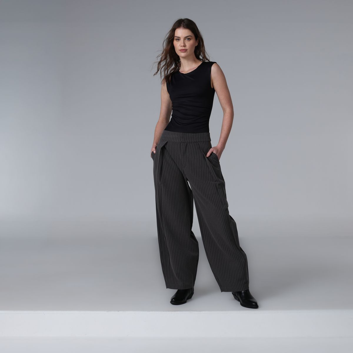 BASEMENT - Pantalón Balloon Mujer Tiro medio Basement