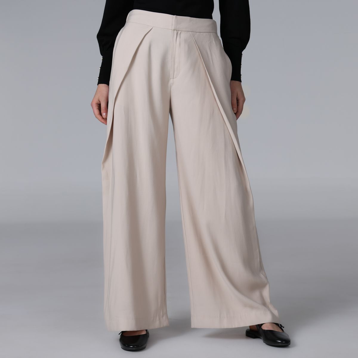 BASEMENT - Pantalón Wide leg Mujer Tiro medio Basement