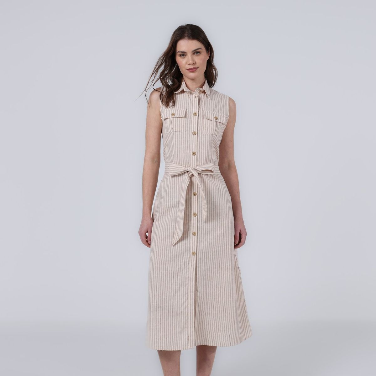 BASEMENT - Vestido Mujer Medio Casual de Algodón Basement