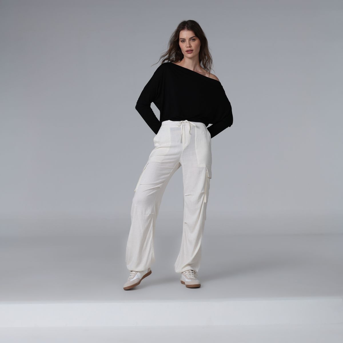 BASEMENT - Pantalón Cargo Mujer Tiro medio Basement