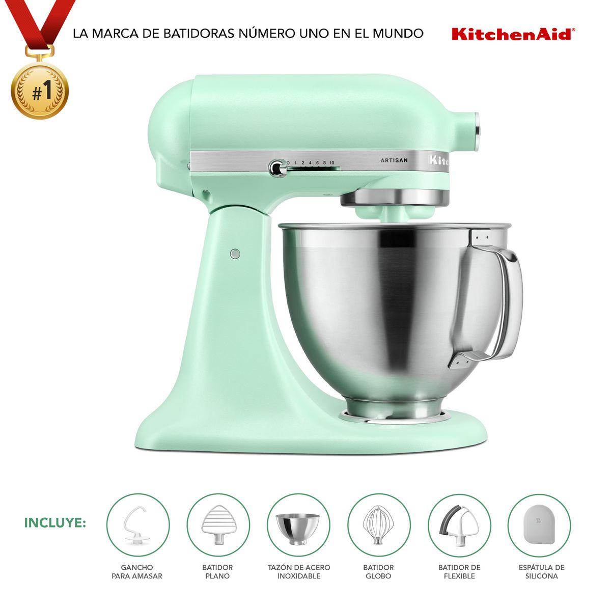 KITCHENAID - Batidora de pedestal KITCHENAID Color del Año 2026: Spearmint 10 velocidades 325W