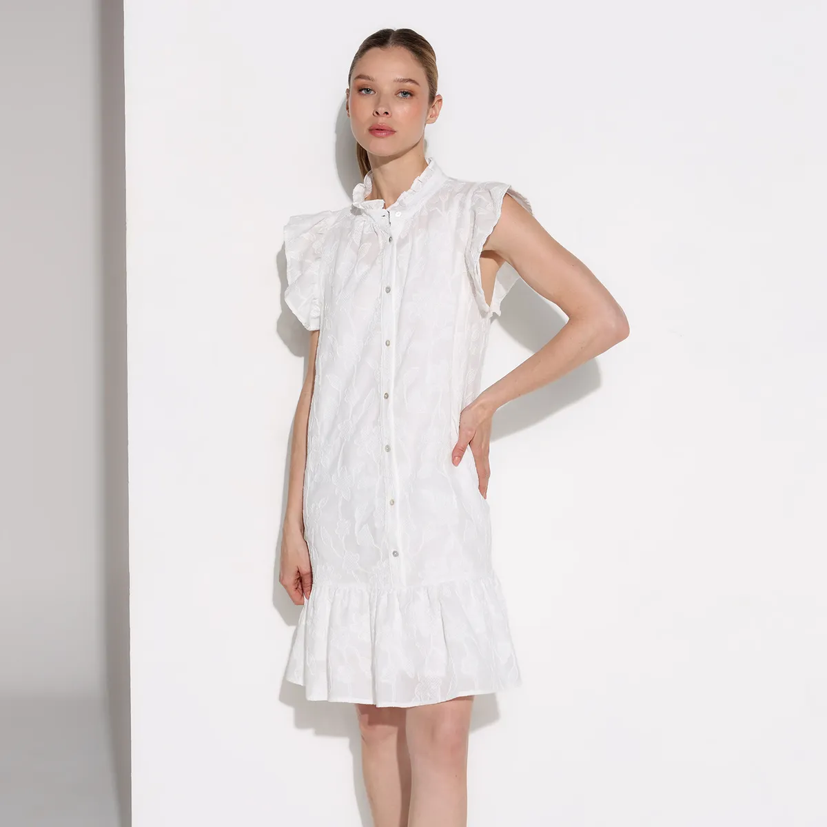 BASEMENT - Vestido Mujer Corto Casual de Algodón Basement