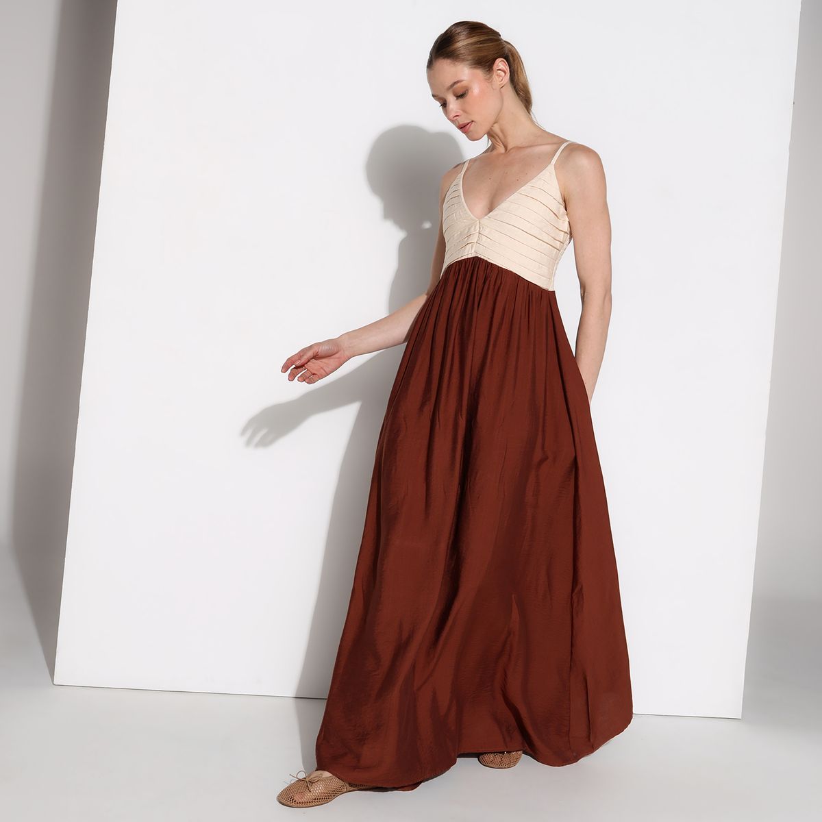 BASEMENT - Vestido Mujer Largo Casual Basement