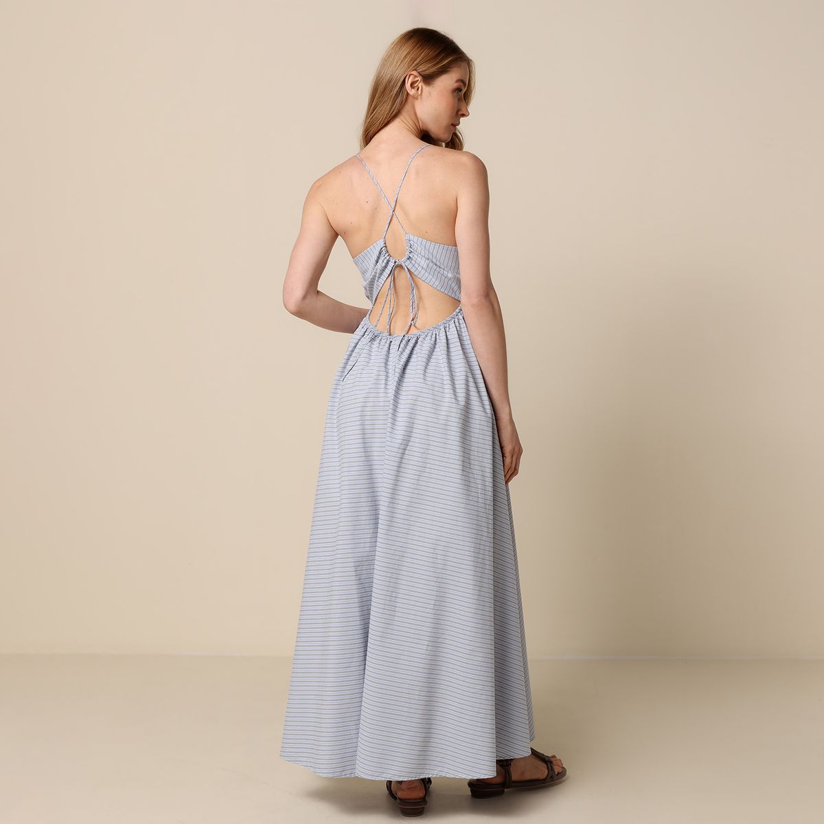 BASEMENT - Vestido Mujer Largo Casual de Algodón Basement