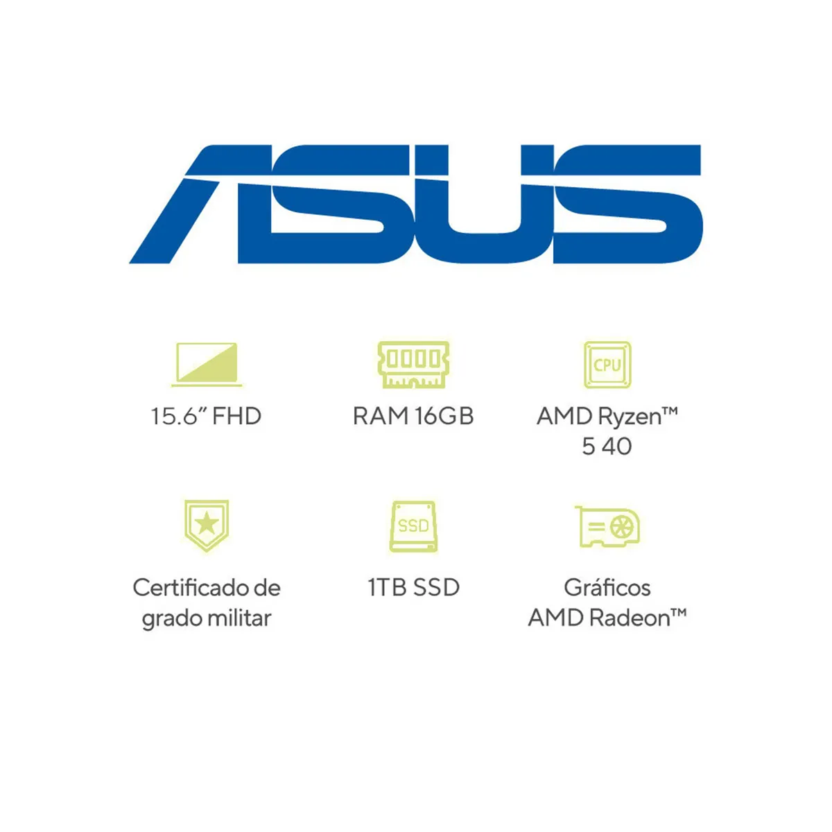 ASUS - Portátil ASUS Vivobook Go 15 |AMD Ryzen 5 | LPDDR5 16GB|  1 TB SSD de almacenamiento | Windows 11 Home|15.6 Pulgadas |E1504FA-BQ4806W |  Computador portátil