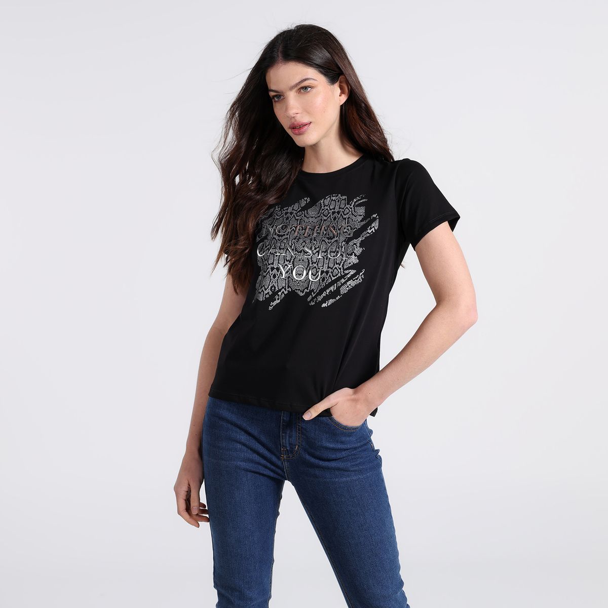 MOSSIMO - Camiseta Mujer con Estampado Manga corta de Algodón Mossimo 