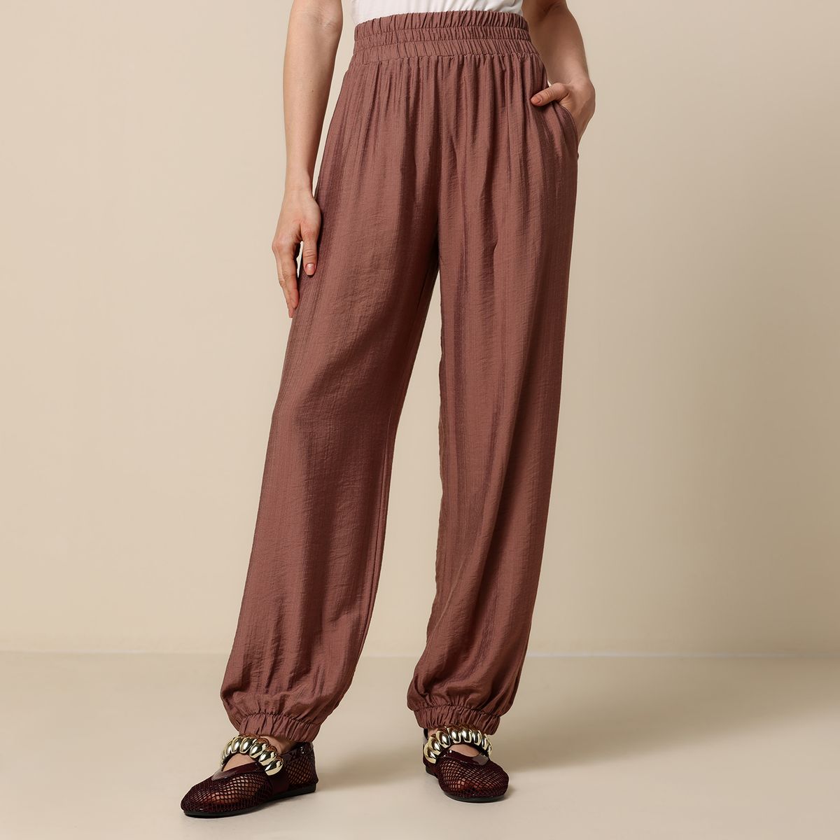 UNIVERSITY CLUB - Pantalón Oversize Mujer Tiro medio University club