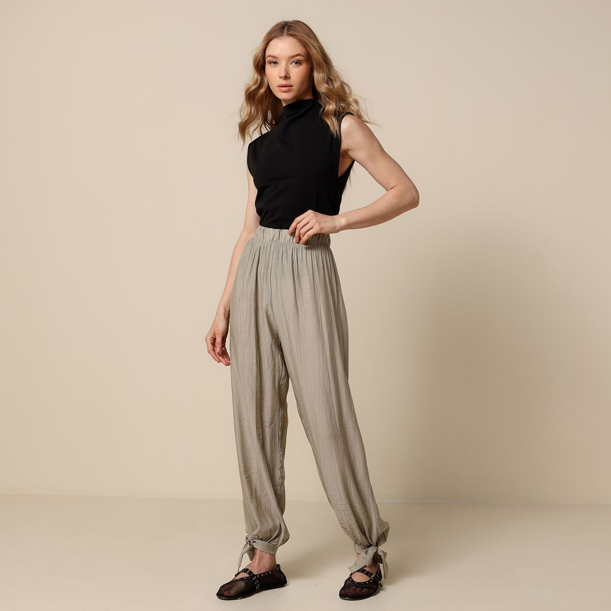 UNIVERSITY CLUB - Pantalón Oversize Mujer Tiro medio University club