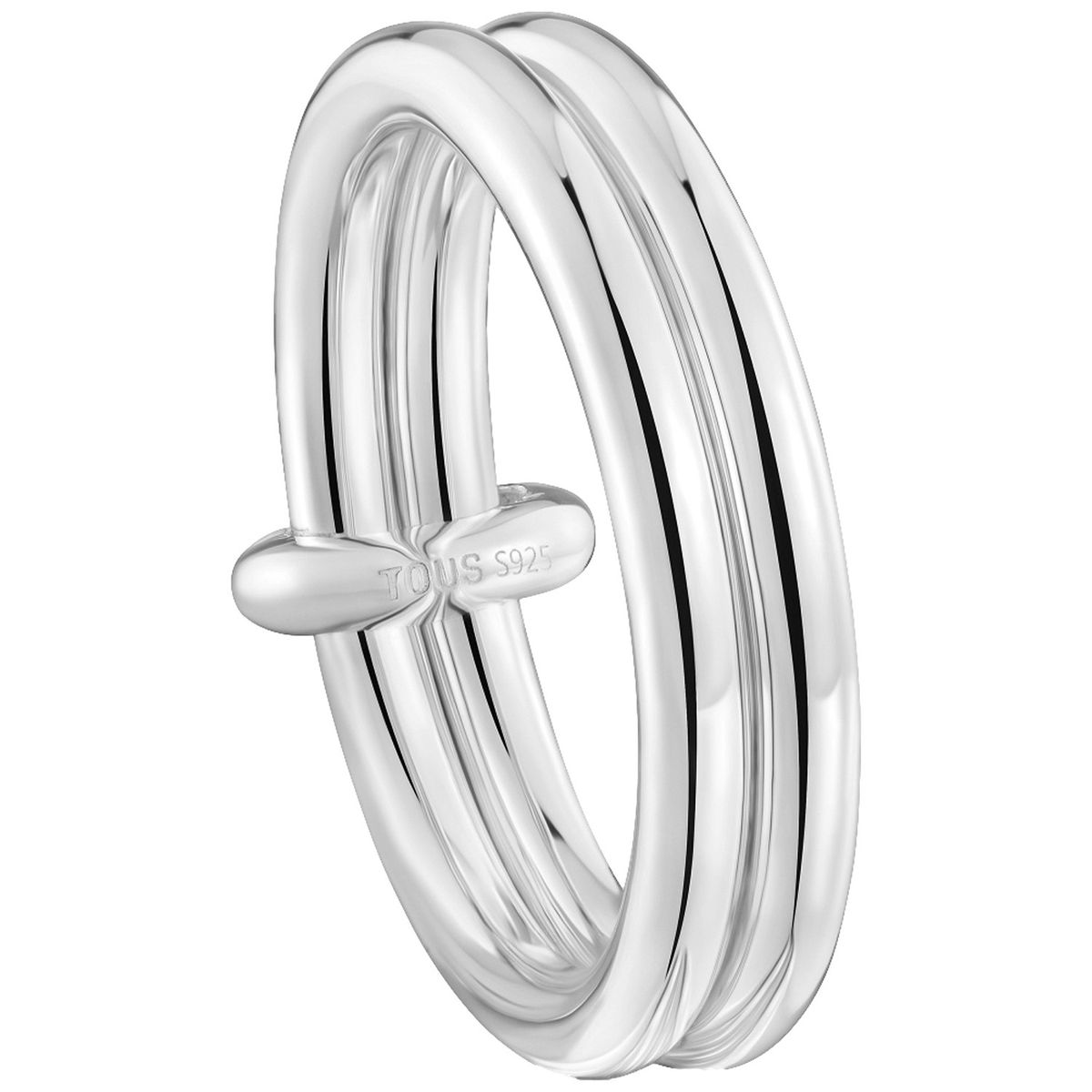 TOUS - Anillo doble aro de plata Straight