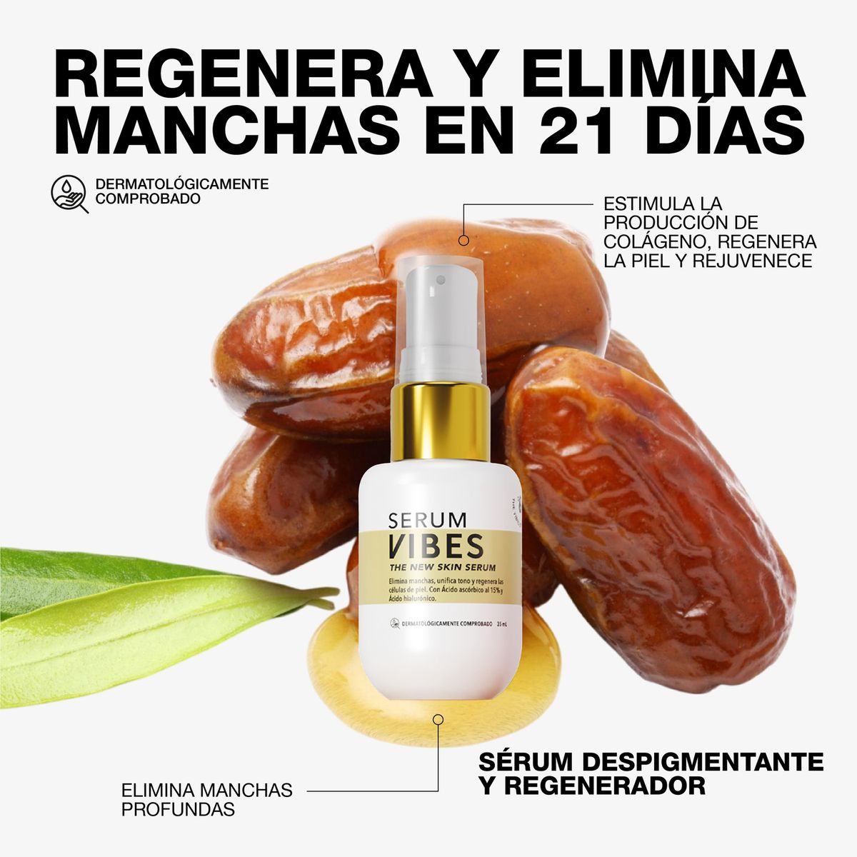VIBES - Tratamiento de manchas Sérum vitamina c para manchas y tono uniforme Vibes para Todo tipo de piel 35 ml