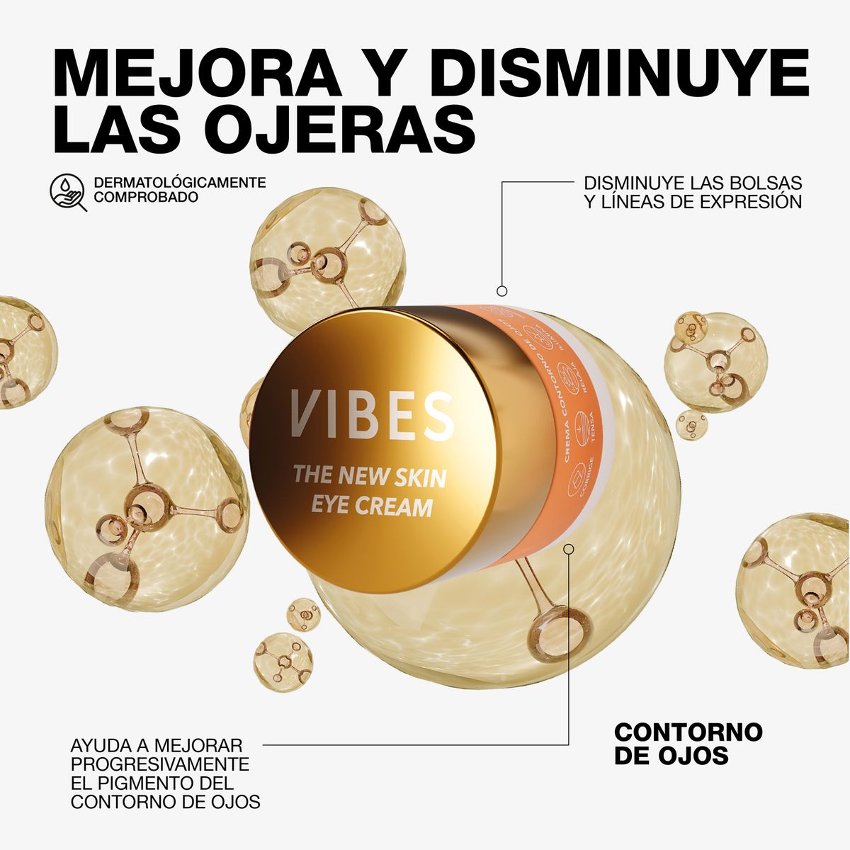 VIBES - Contorno de ojos para bolsas y ojeras Vibes para Todo tipo de piel 10 ml