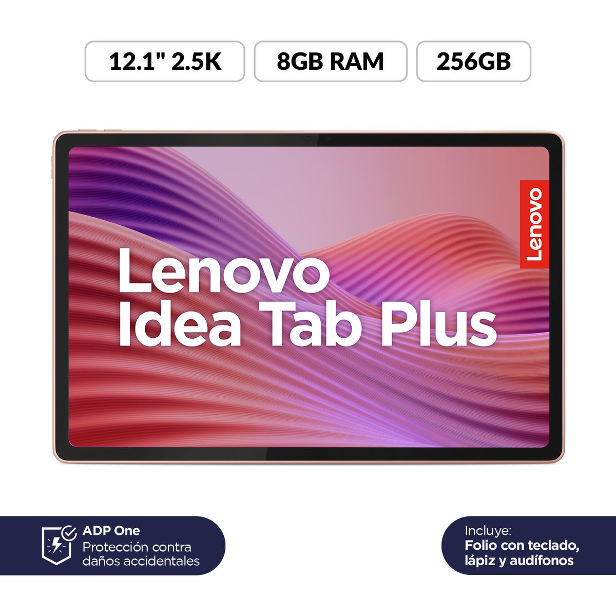 Lenovo - Tablet Lenovo Idea Tab Plus 256GB | Pantalla 12.1 pulgadas | 8GB RAM | Camara Posterior 13MP | Camara Frontal 8MP | + Tecladofolio + Pen + Audífonos