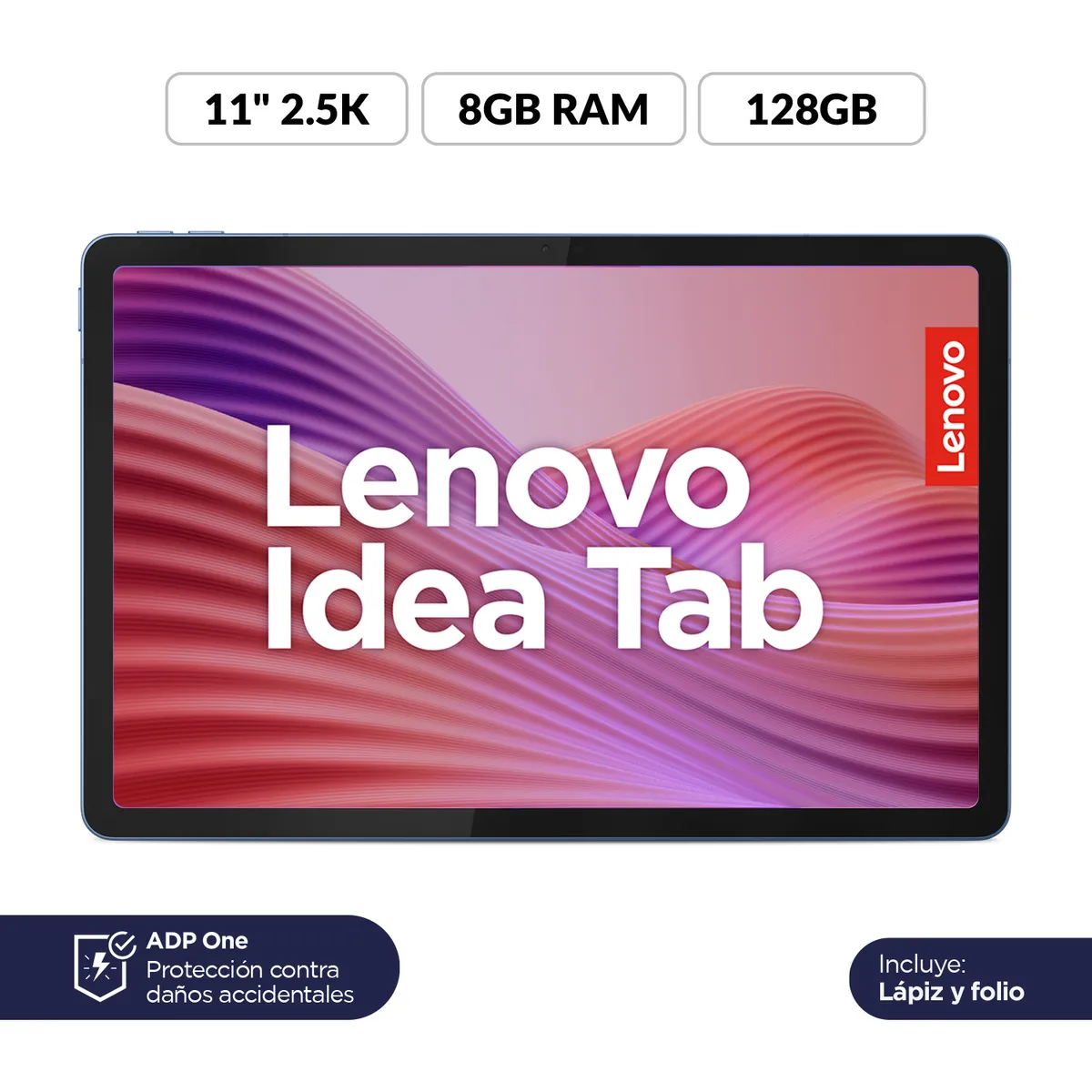 Lenovo - Tablet Lenovo Idea Tab 128GB | Pantalla 11 pulgadas | 8GB RAM | Camara Posterior 8MP | Camara Frontal 5MP | + Folio + Pen