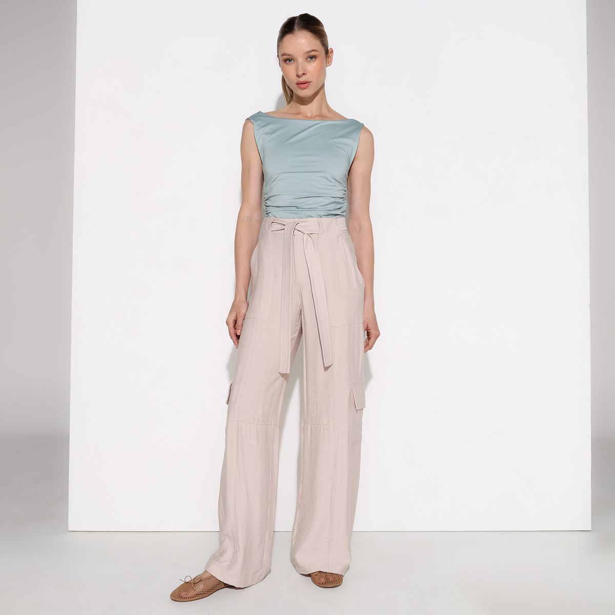 BASEMENT - Pantalón Cargo Mujer Tiro medio Basement