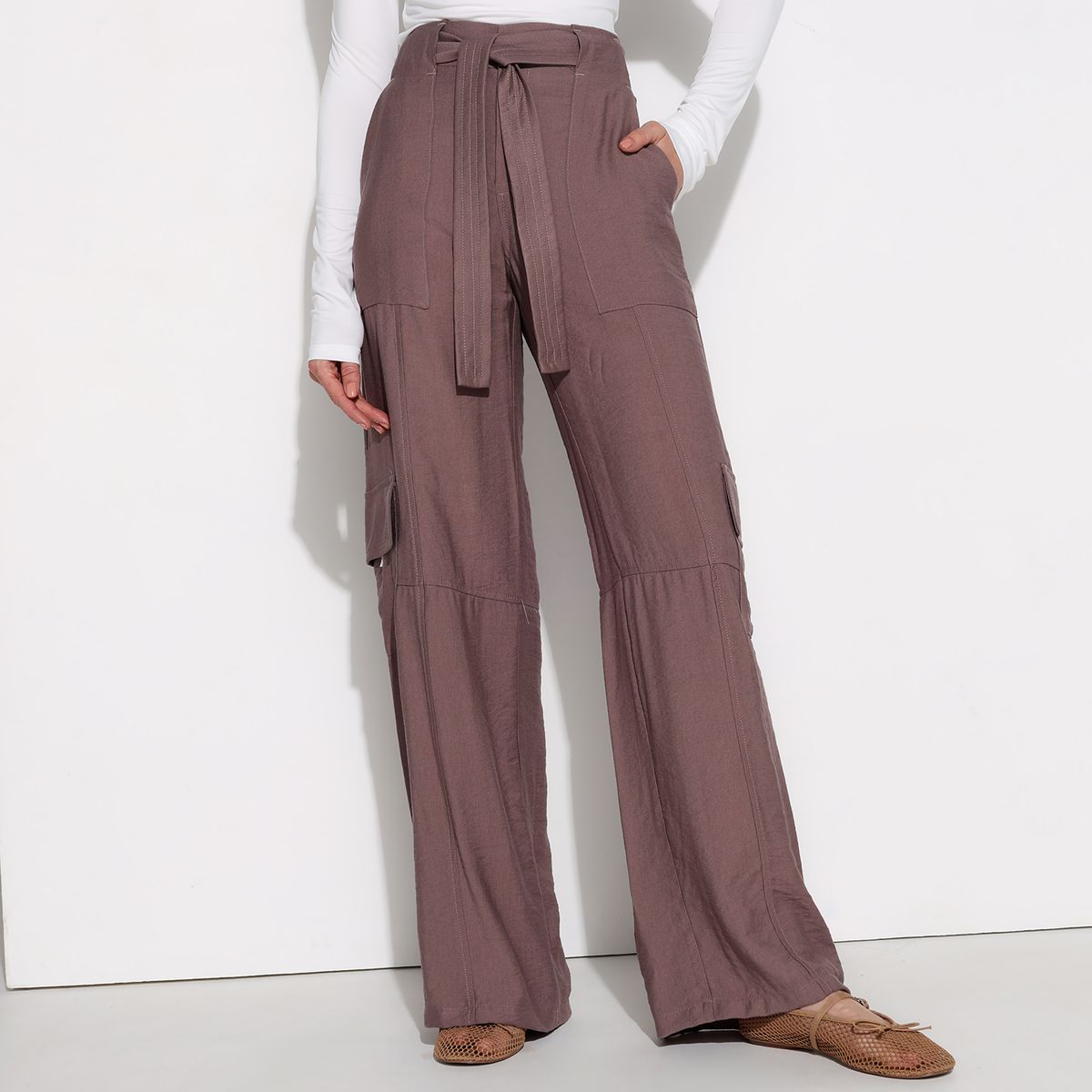 BASEMENT - Pantalón Cargo Mujer Tiro medio Basement