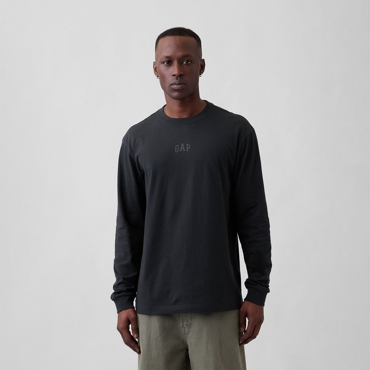 GAP - Camiseta Hombre Manga Larga Logo GAP