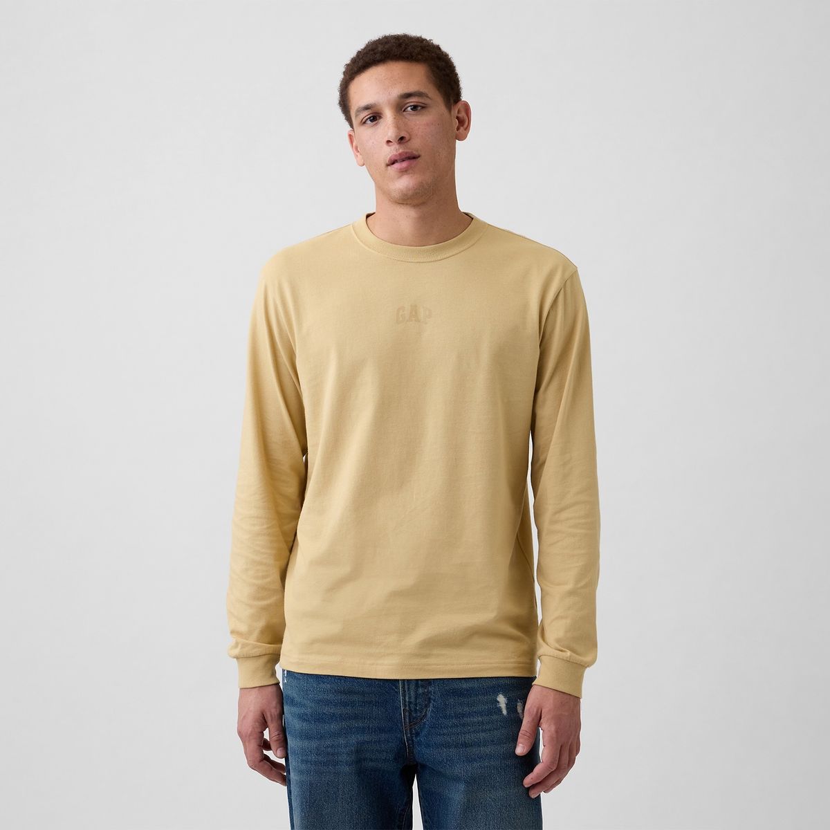 GAP - Camiseta Hombre Manga Larga Logo GAP