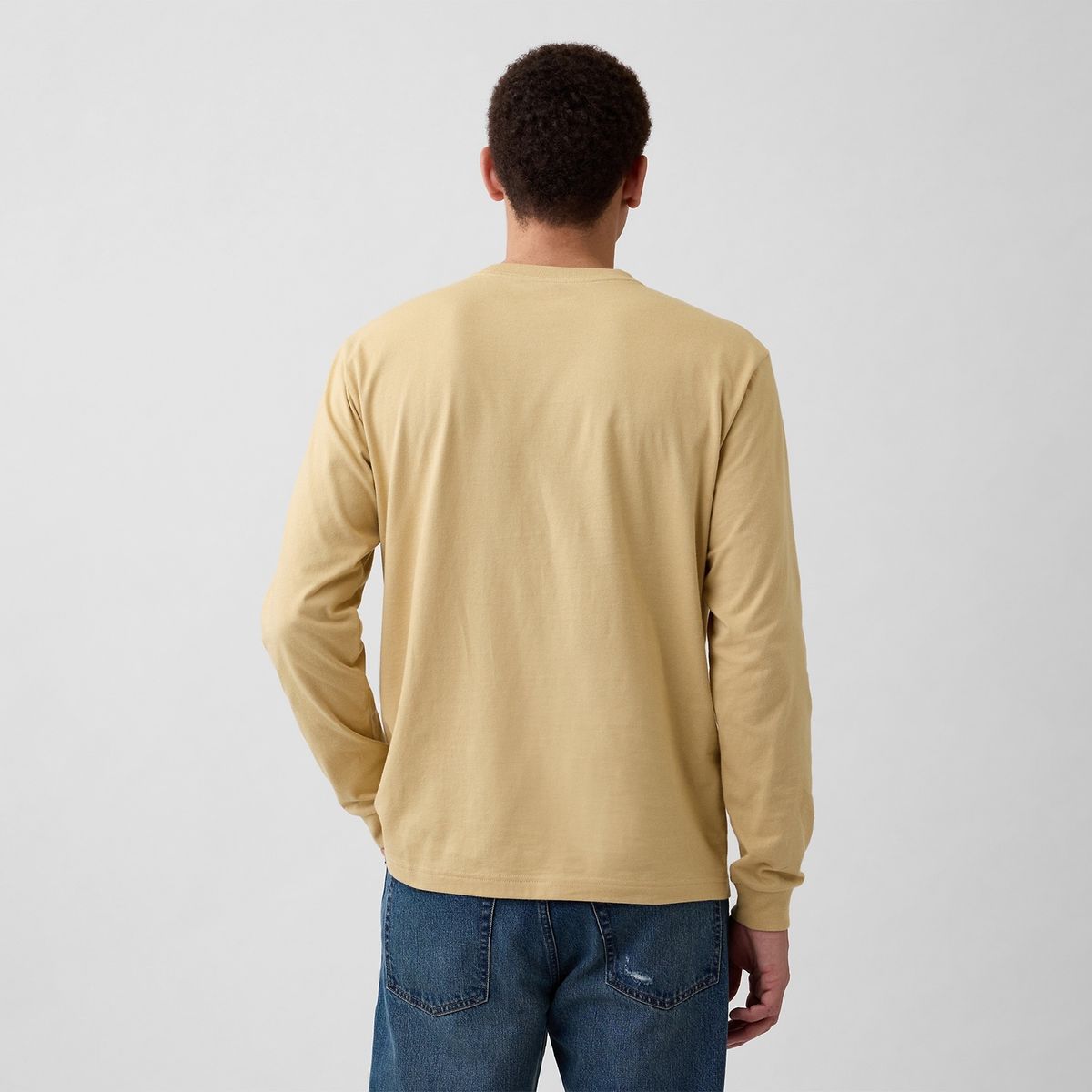 GAP - Camiseta Hombre Manga Larga Logo GAP