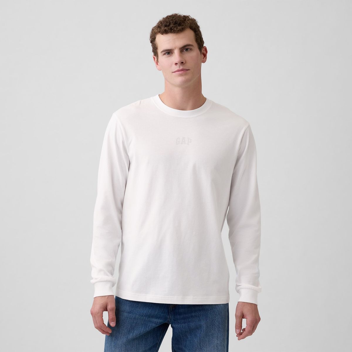 GAP - Camiseta Hombre Manga Larga Logo GAP