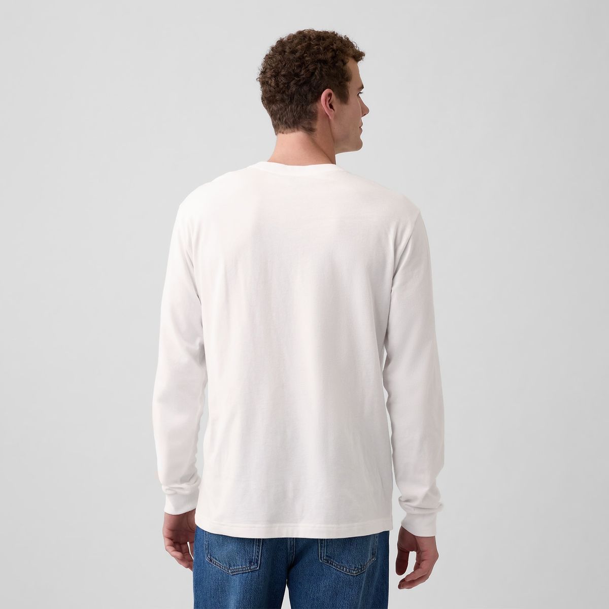 GAP - Camiseta Hombre Manga Larga Logo GAP