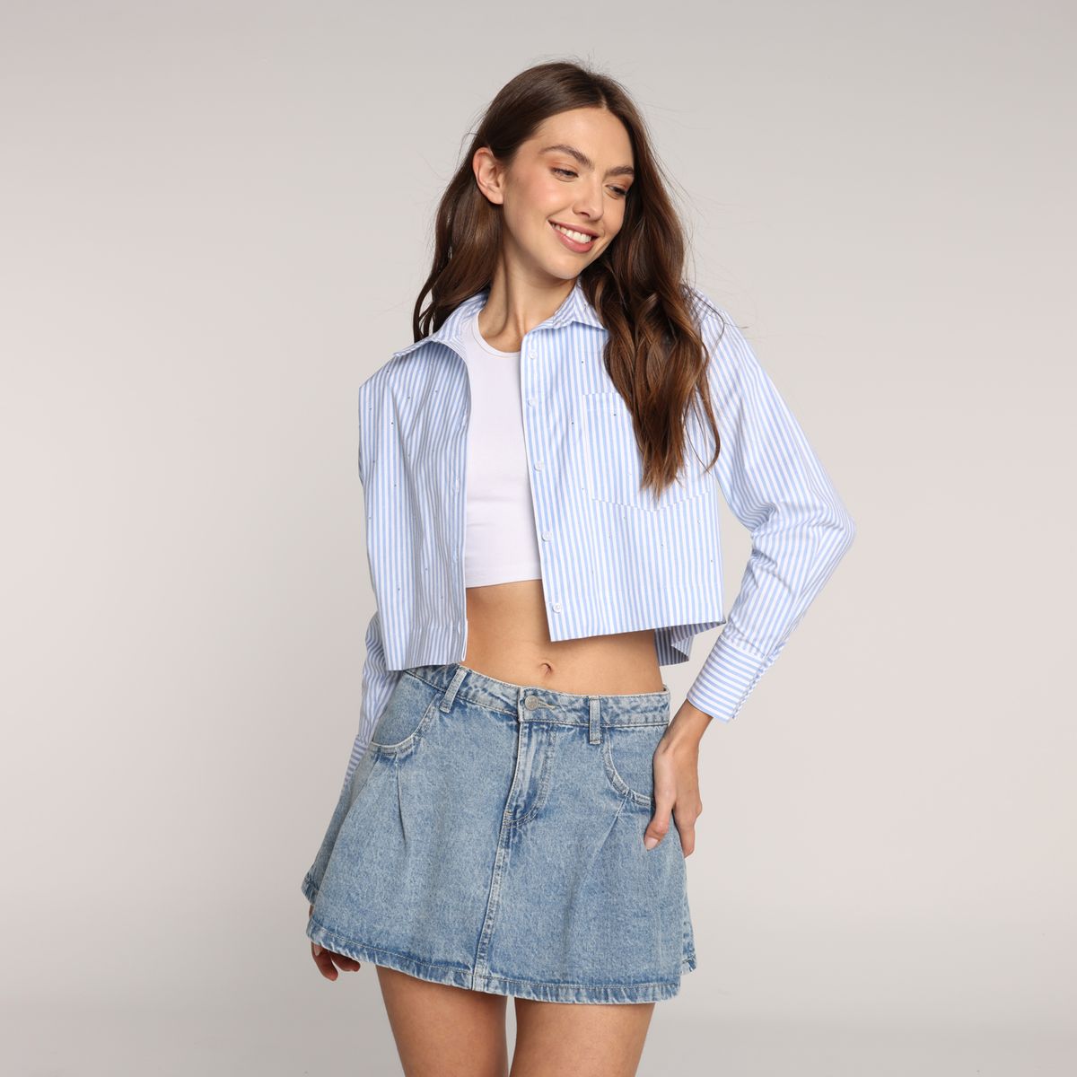 SYBILLA - Blusa Mujer Manga larga de Algodón Sybilla