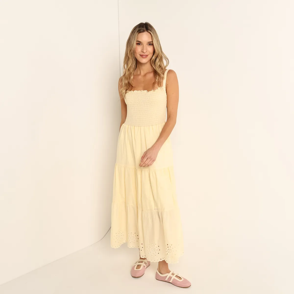 SYBILLA - Vestido Largo para Mujer de Algodón Sybilla