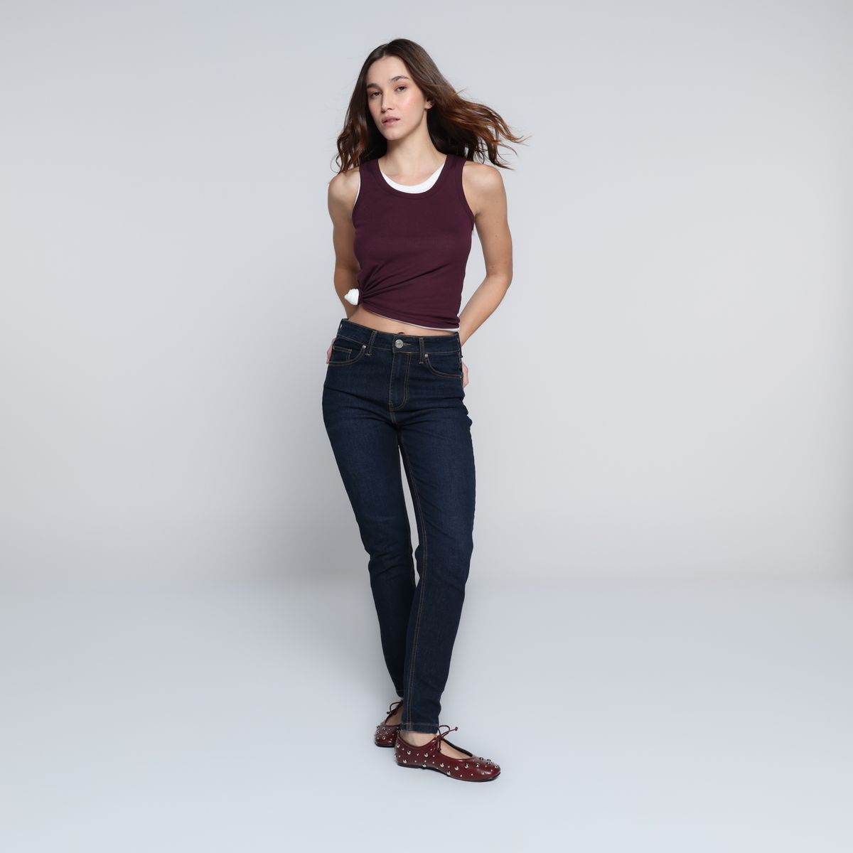 DENIMLAB - Jean Skinny Mujer Tiro alto de Algodón Denimlab