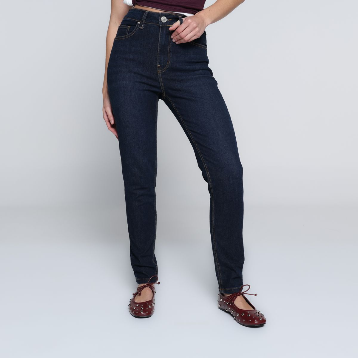 DENIMLAB - Jean Skinny Mujer Tiro alto de Algodón Denimlab
