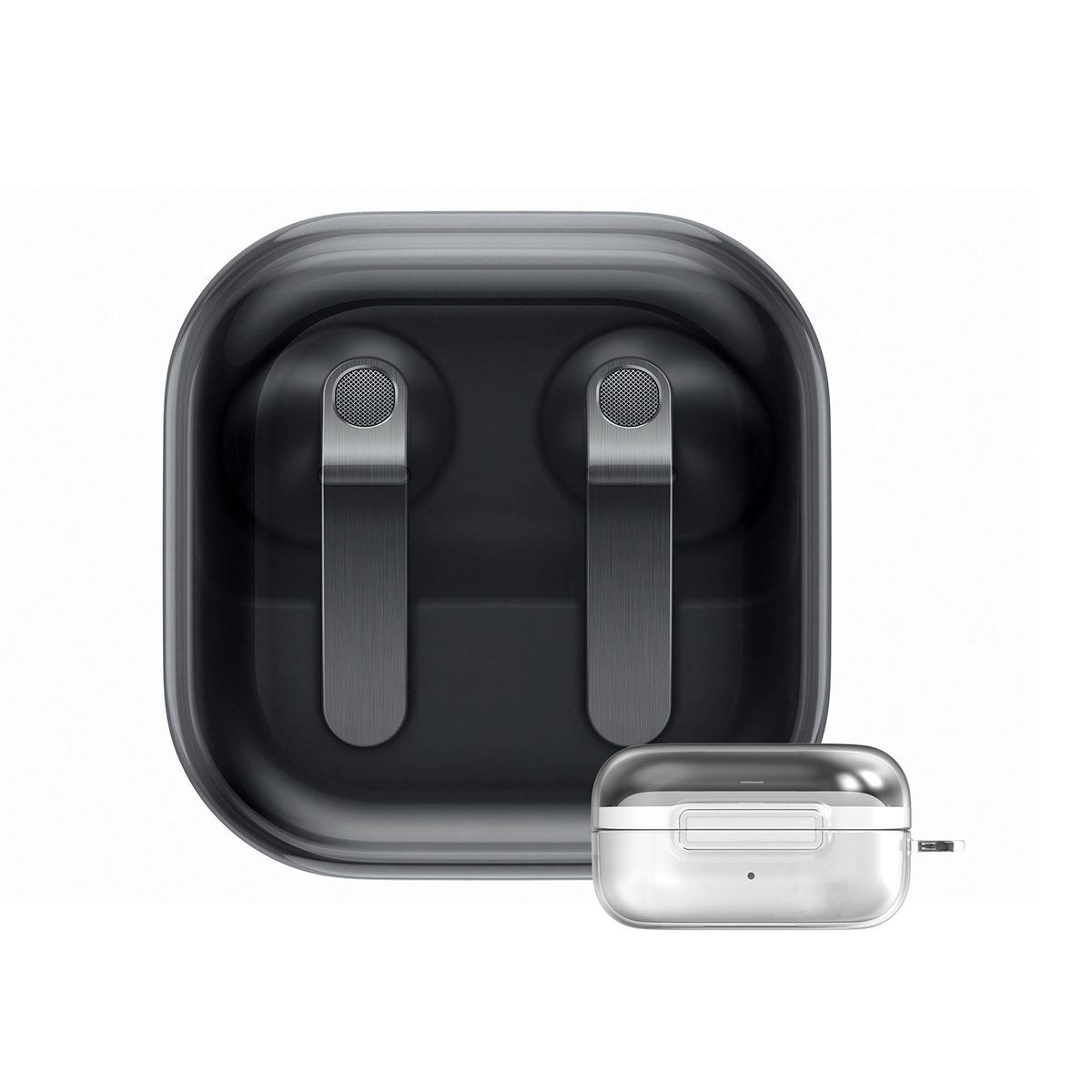 SAMSUNG - Galaxy Buds4 Negro + Clear Case