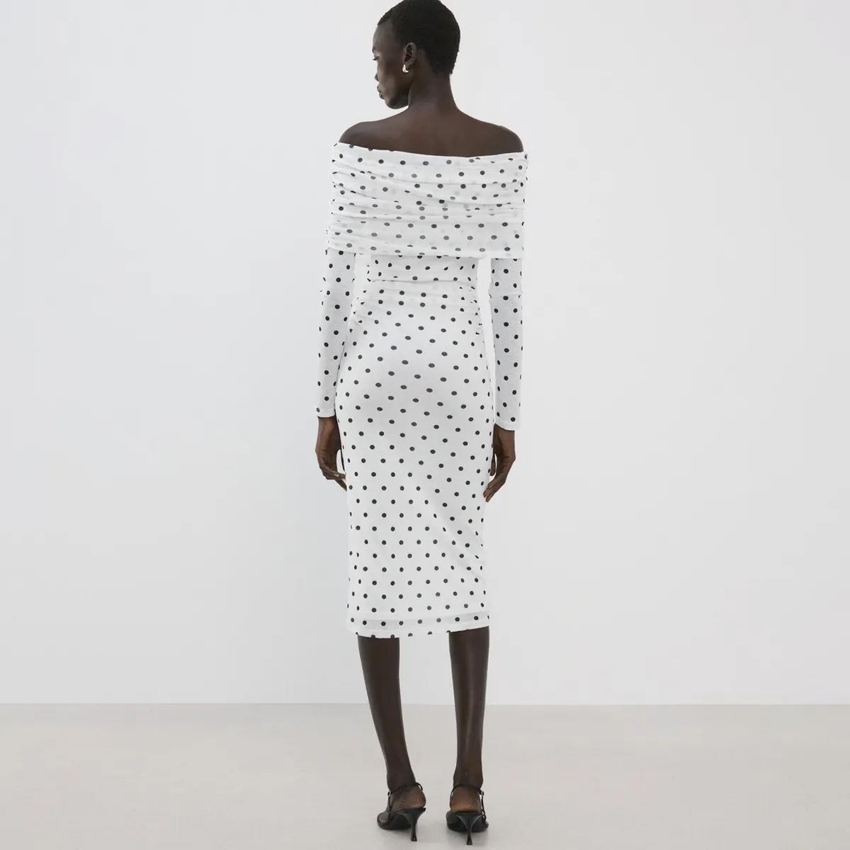 MANGO - Vestido Mujer Medio Casual con Puntos Mango