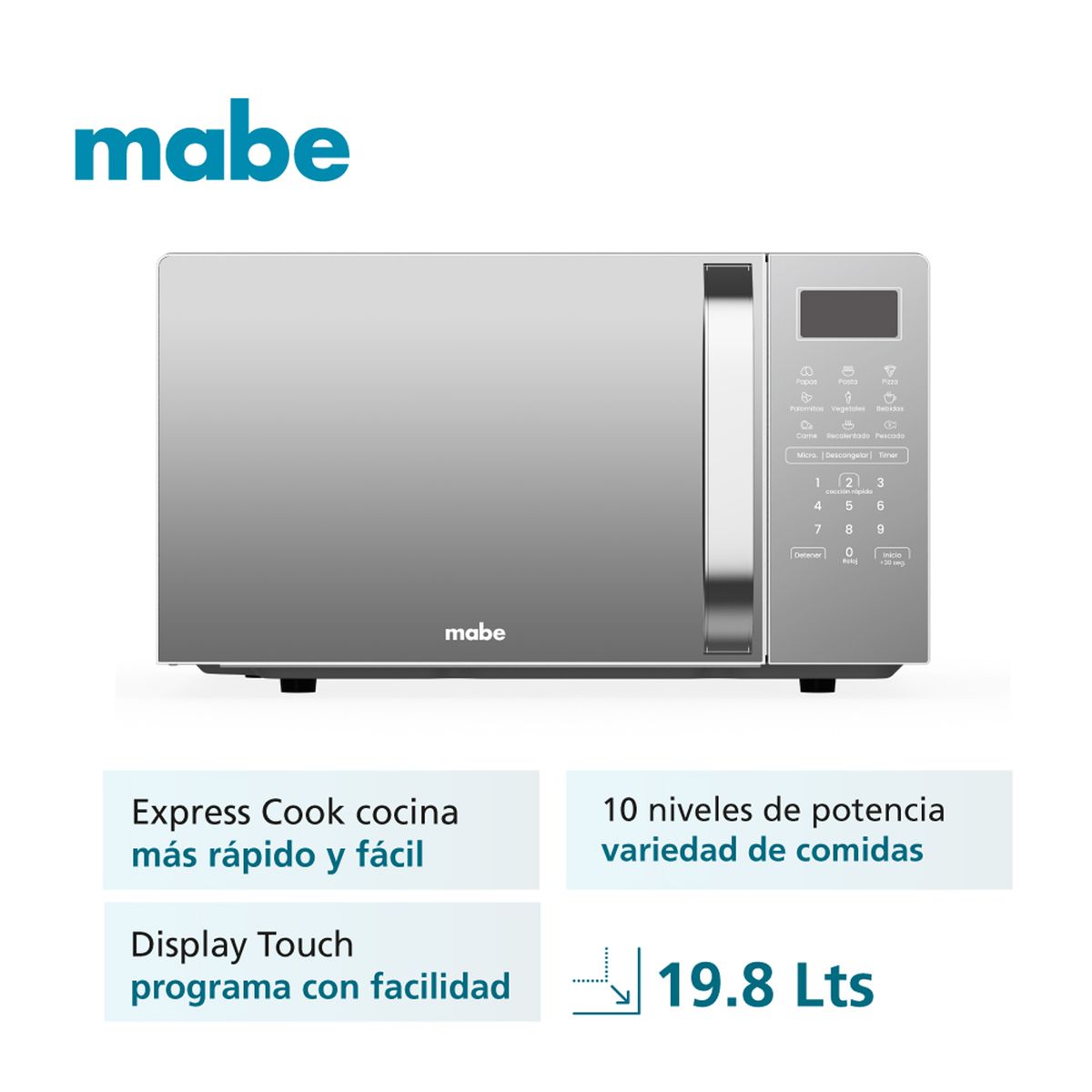 MABE - Horno microondas Mabe 19.8 lt 110 V Gris - HMM07SJW
