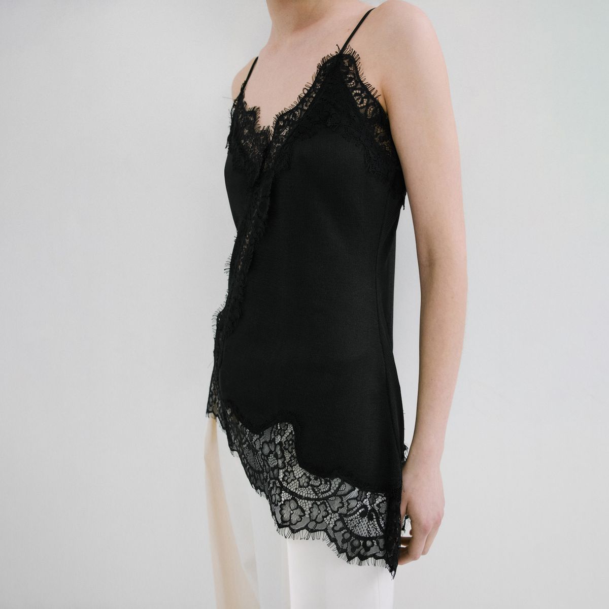 MANGO - Top Mujer con Encaje Sin mangas Mango