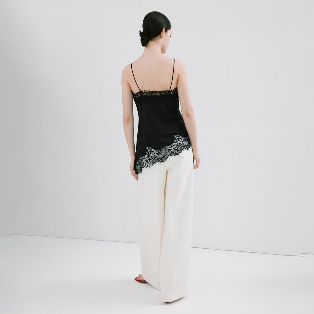 MANGO - Top Mujer con Encaje Sin mangas Mango