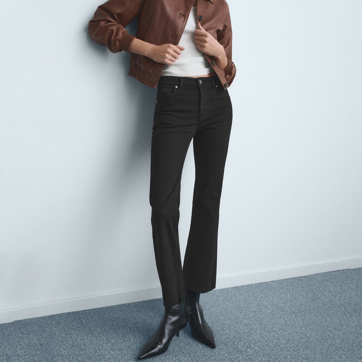 MANGO - Jean Flare Mujer Tiro medio Mango