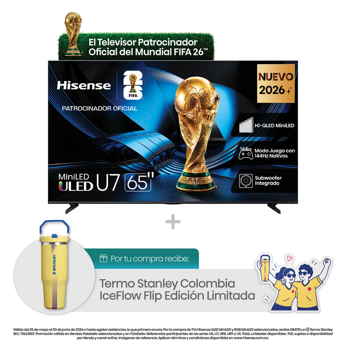 HISENSE - Televisor Hisense | 65 Pulgadas | ULED MiniLED 144 Hz | 65U7ESG