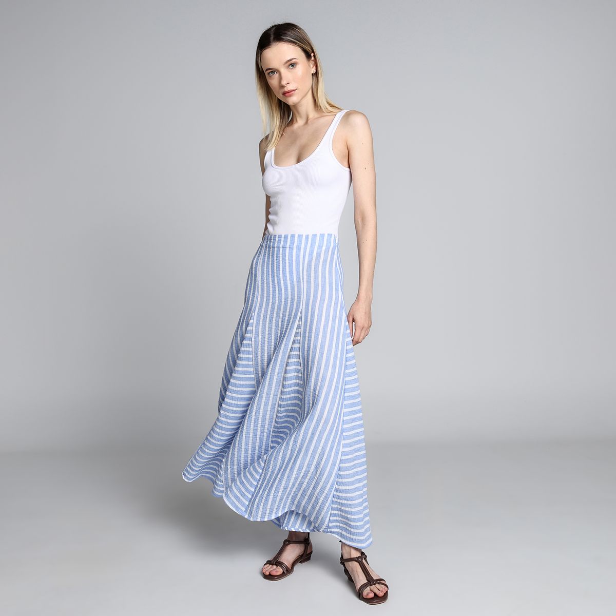 BASEMENT - Falda Maxi Mujer de Algodón Basement