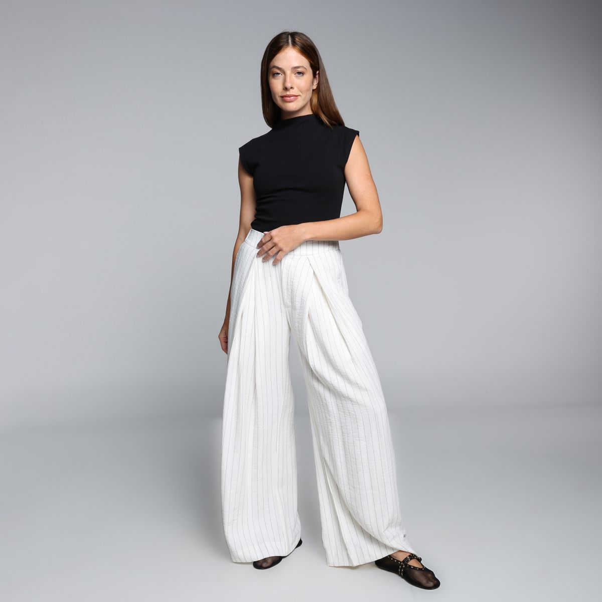 BASEMENT - Pantalón Wide leg Mujer Basement