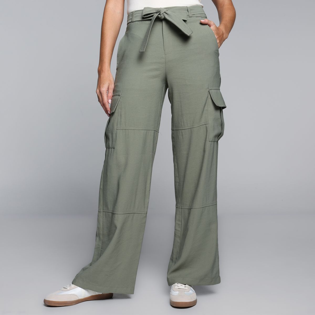 BASEMENT - Pantalón Recto Mujer Cargo Basement