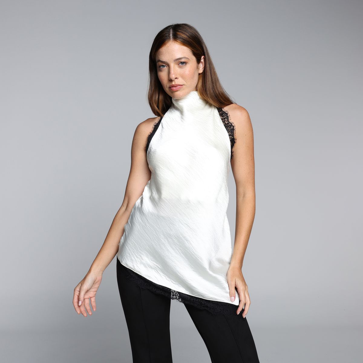 BASEMENT - Blusa Mujer Con Encaje Sin mangas Basement